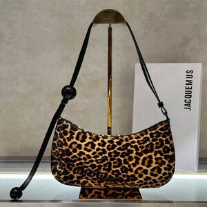 Jacquemus Leopard-Print Beaded Shoulder Tote